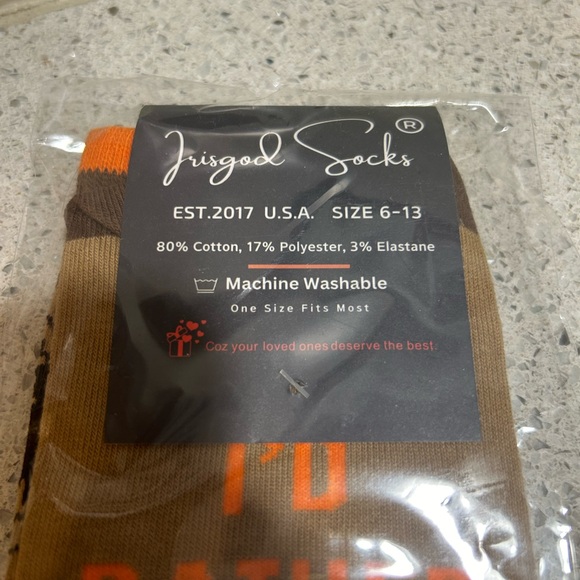 “I’d Rather Be Hunting” Brown Socks by Irisgod socks Men’s 6-13 New - Picture 3 of 4